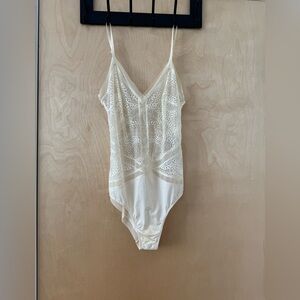 Calvin Klein sleepwear black label white lingerie bodysuit size small